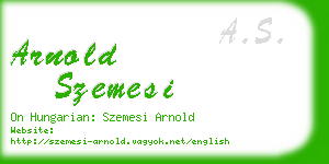 arnold szemesi business card